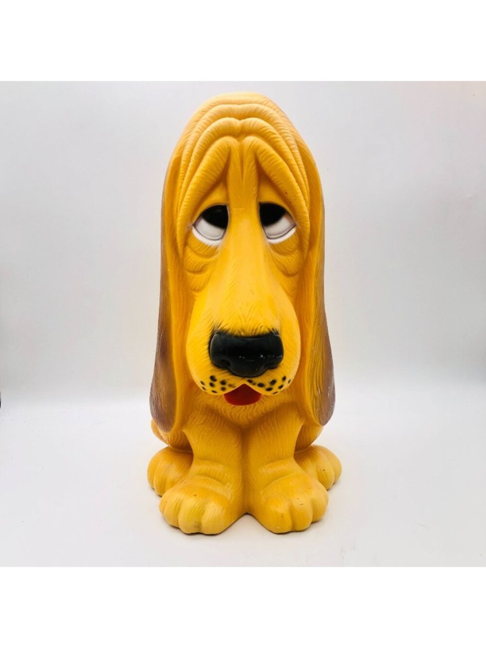 Vintage 1971 Prod Corp Sad Bassett Hound Dog Coin Bank Hard Vinyl 13" Tall